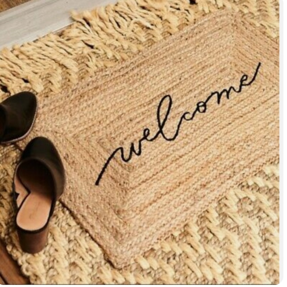NEW Accompany Handwoven Jute Welcome Mat 15.5" x 26"